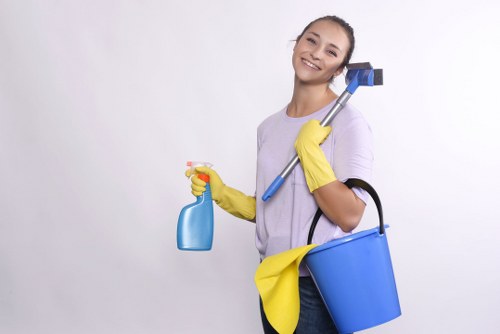 Experienced cleaners in Finchley maintaining a clean office environment